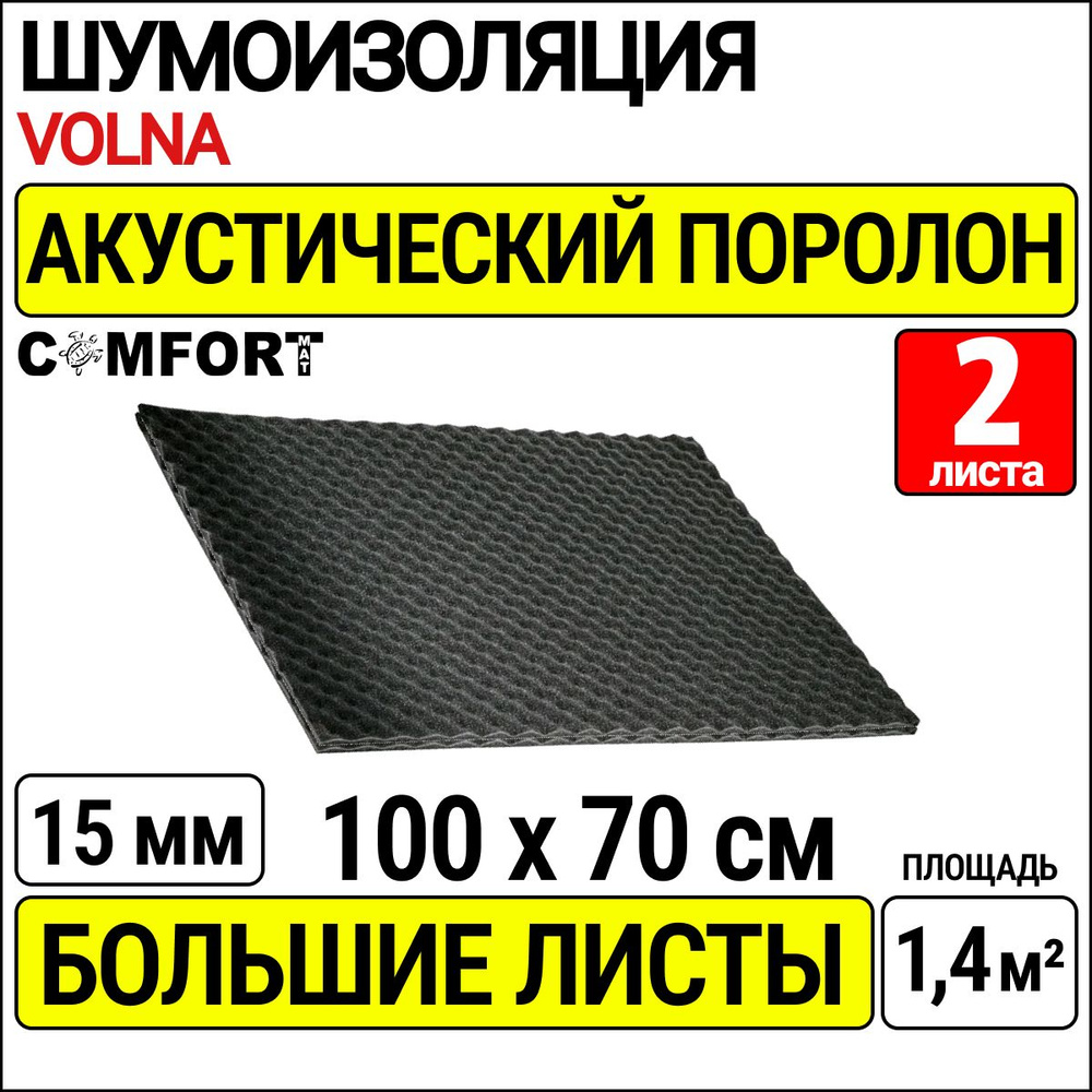 Comfortmat Шумопоглотители для автомобиля, 1 м, толщина: 15 мм, 2 шт.