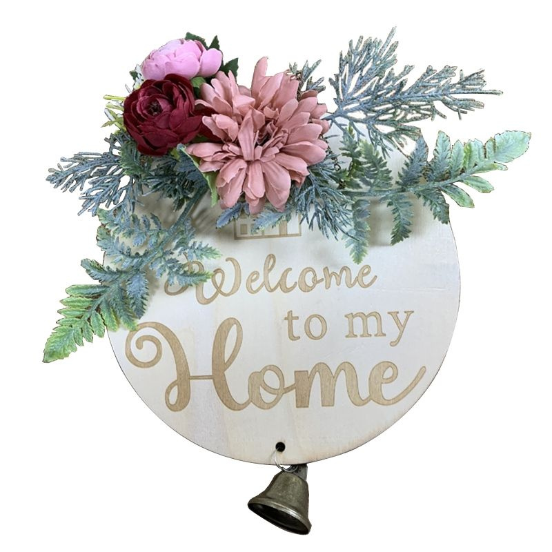 (1) Деревянная подвесная табличка Welcome Wreath - №4 - купить с ...
