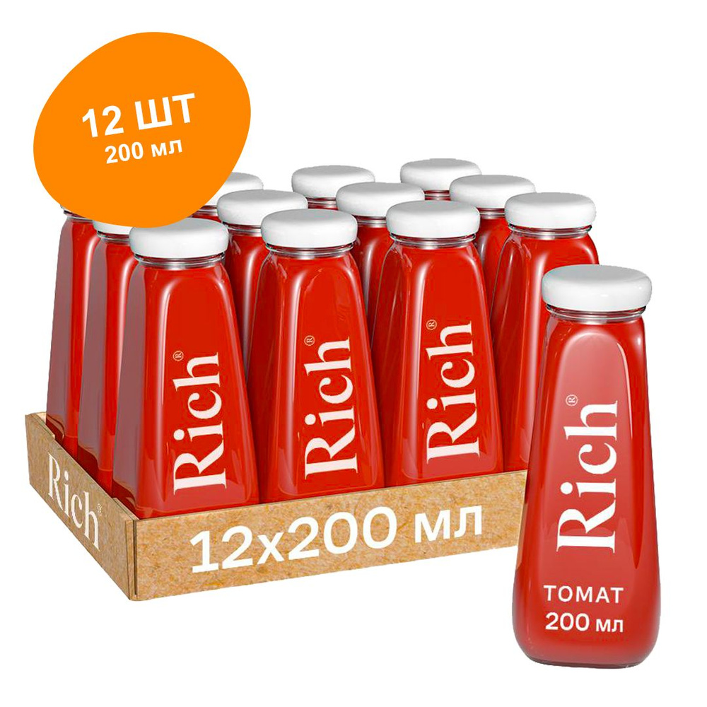 Сок Rich / Рич томатный. 0,2л х 12 шт/уп, стекло #1
