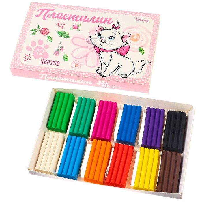 Пластилин 12 цветов 180 г "Мари", Коты-аристократы - купить с доставкой ...