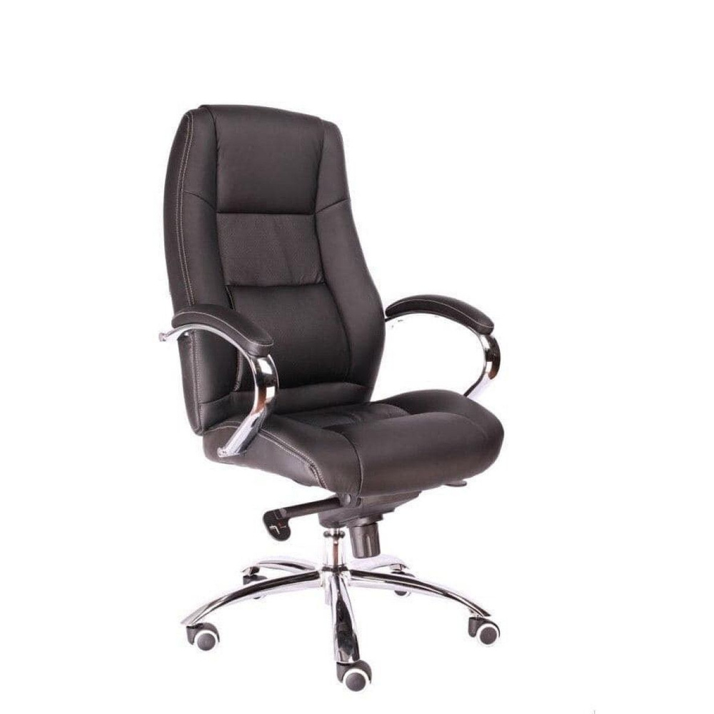 Ортопедический стул Everprof Кресло Kron M Экокожа Черный, Сталь ...