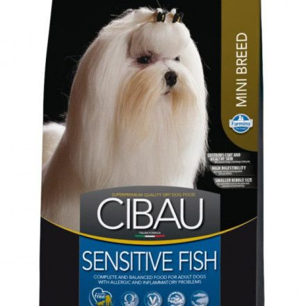 Farmina Cibau Sensitive Fish Mini сухой корм для взрослых собак мелких ...