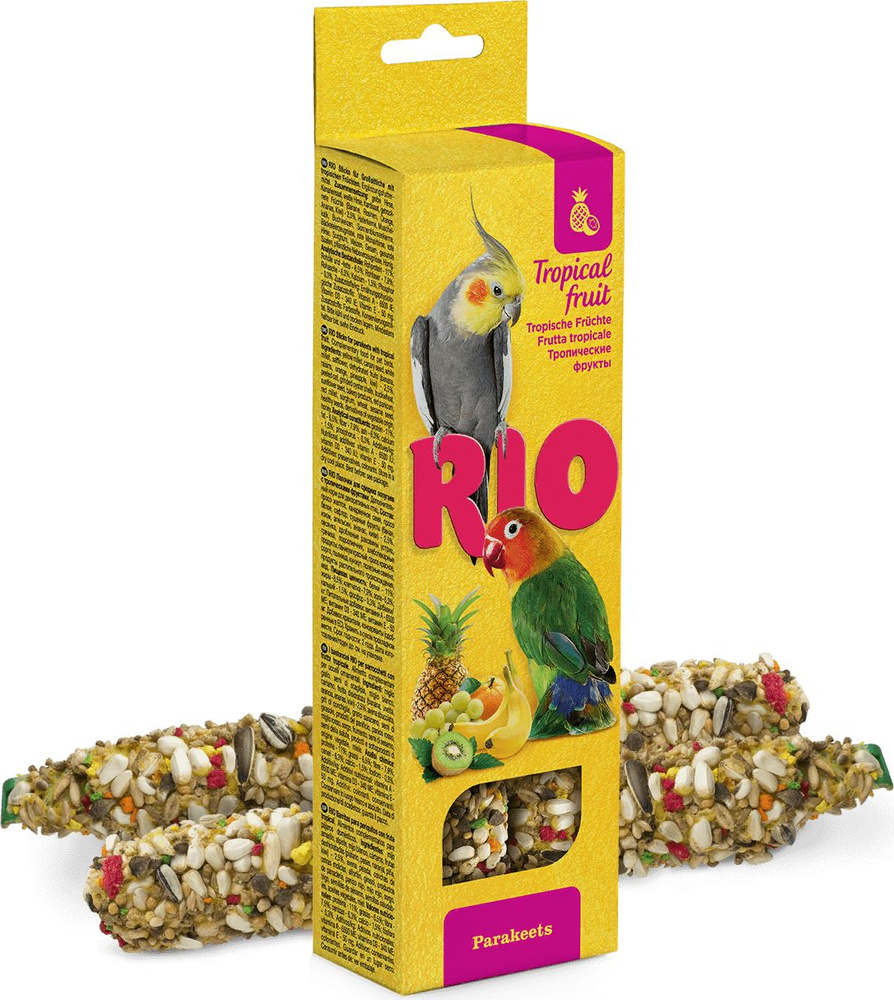 Лакомство для птиц RIO / Рио Tropical fruit Parakeets Палочки для средних попугаев с тропическими фруктами #1