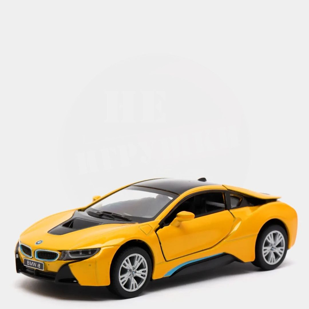 Металлическая машинка Kinsmart 1:36 "BMW i8" KT5379DA инерционная / Желтый  #1