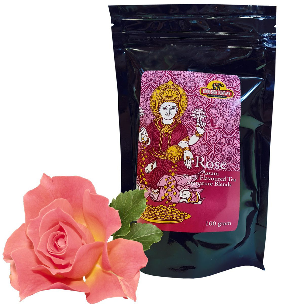 Чай чёрный ассам с розой (Assam Rose Black Tea Good Sign Company), 100 ...