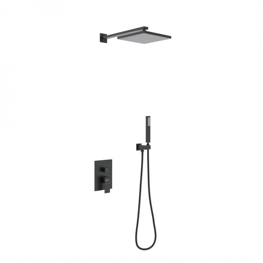Душевой комплект скрытого монтажа BERGES NARDIS черный матовый 071002 ...