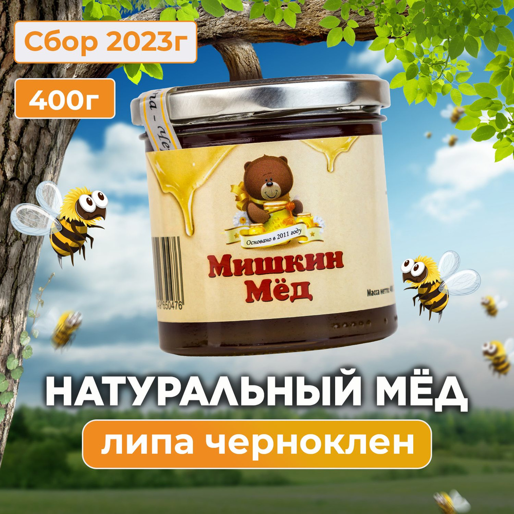 Мед натуральный липовый чернокленовый 400г #1