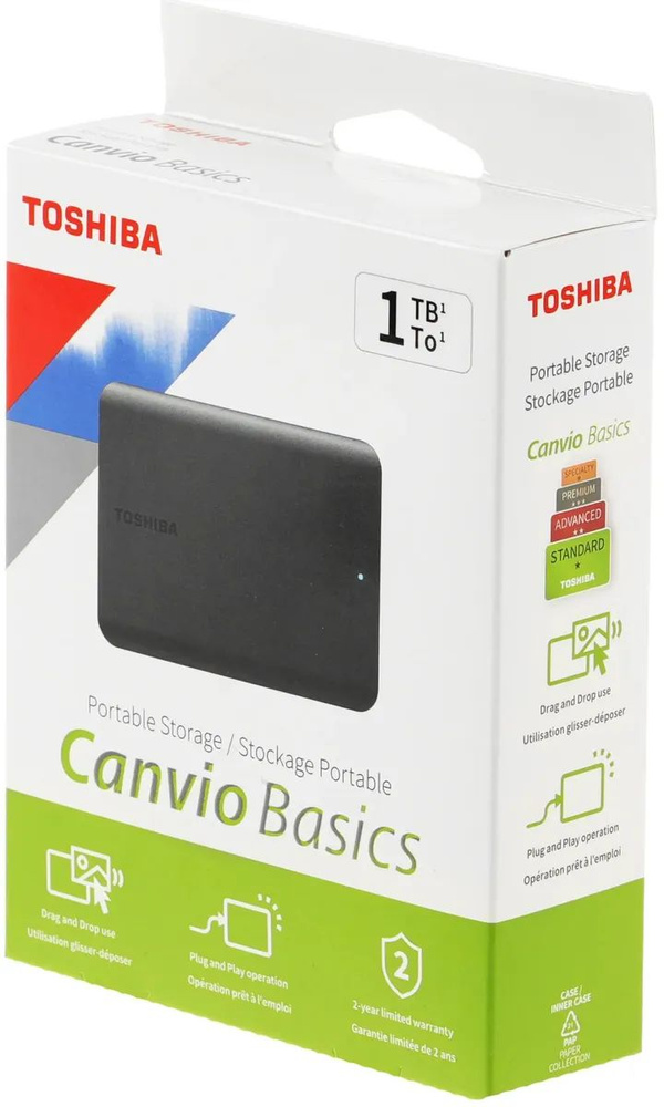 Toshiba 1 ТБ Внешний жесткий диск (HDTB510EK3AA), черный #1