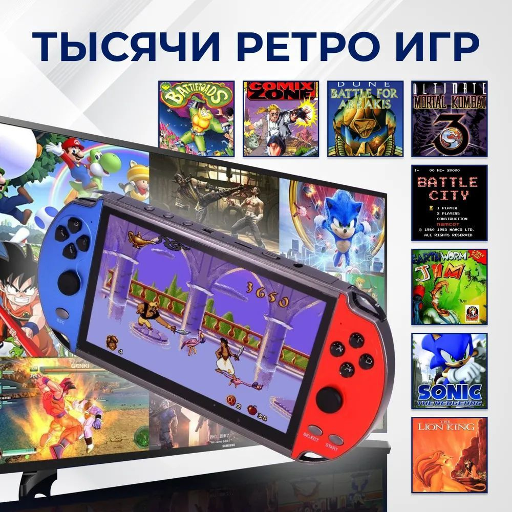 Портативная игровая приставка ретро консоль X7 PLUS 8 Gb - купить с ...