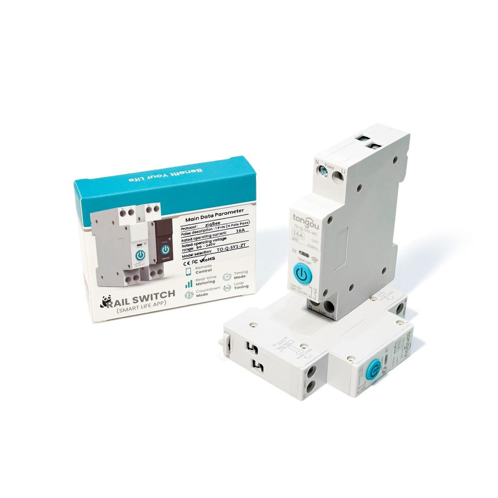 Умный выключатель Zigbee на DIN рейку 32А / Tuya Smart Life / Tongou ...