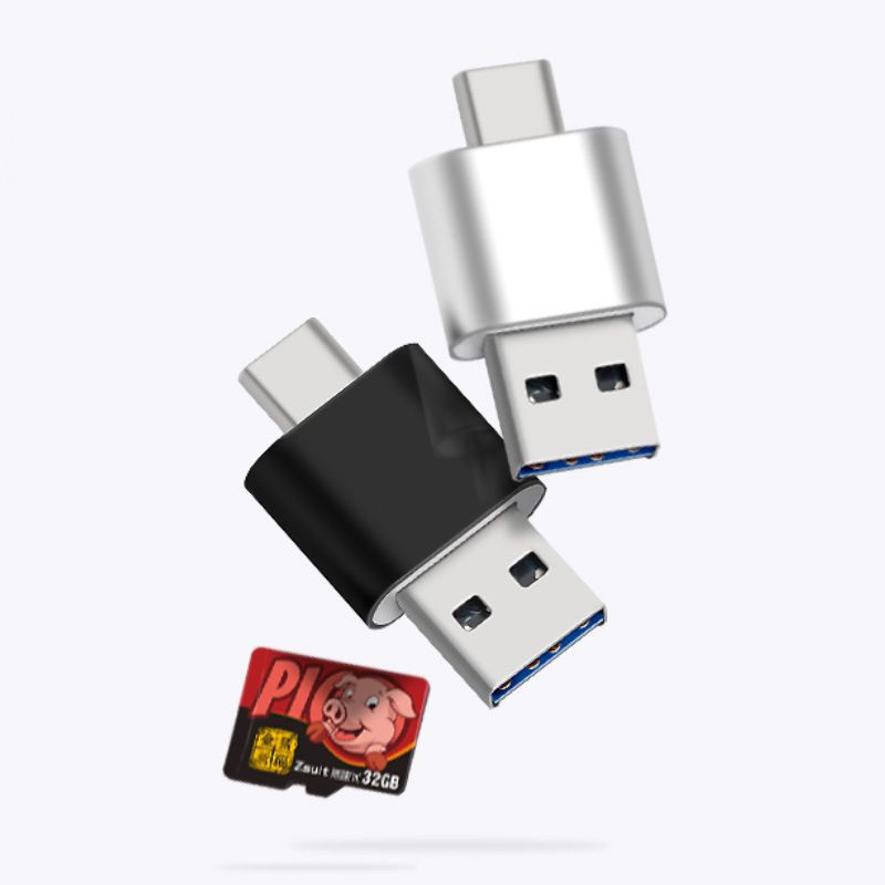 Картридер ЧЕРНЫЙ / TYPE-C / USB-MicroSD переходник #1
