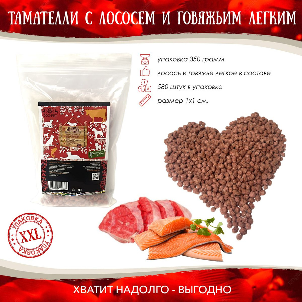 Лакомства Dog-Pet Тамателли с лососем и говядиной для всех пород собак ...