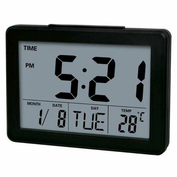 Perfeo Часы-будильник "Phyllis", чёрный, (PF-F2619) время, температура, дата  #1