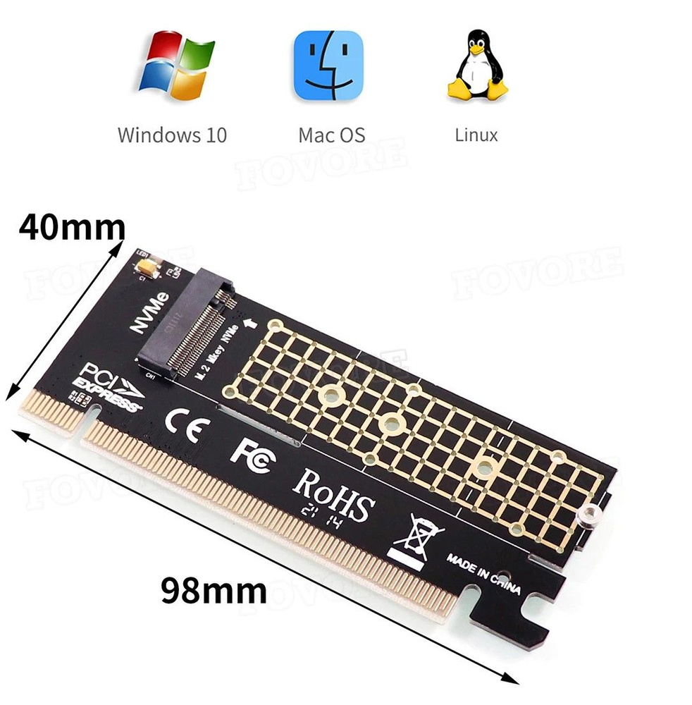 PCIe m2 NVMe Адаптер, скорость до 32 Гбит/с, PCI Express X16 X8 X4 ...