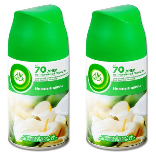 AirWick Сменный баллон освежителя воздуха Нежные цветы, 250 мл, 2 штуки ...