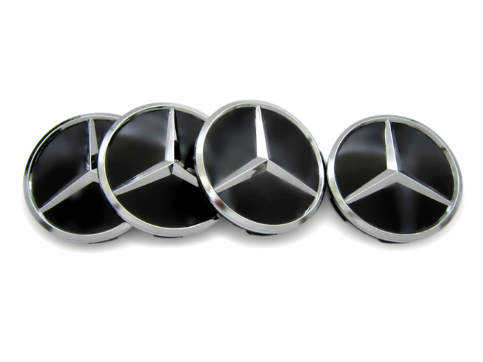 Колпачки заглушки на литые диски Мерседес 60/56/9 Black 4 шт. - купить ...
