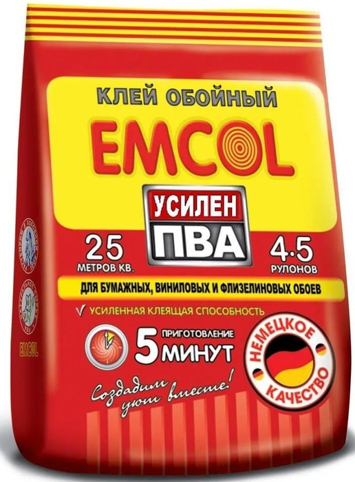 Клей для обоев EMCOL Сила ПВА (150г), 150 г. - купить по доступной цене ...