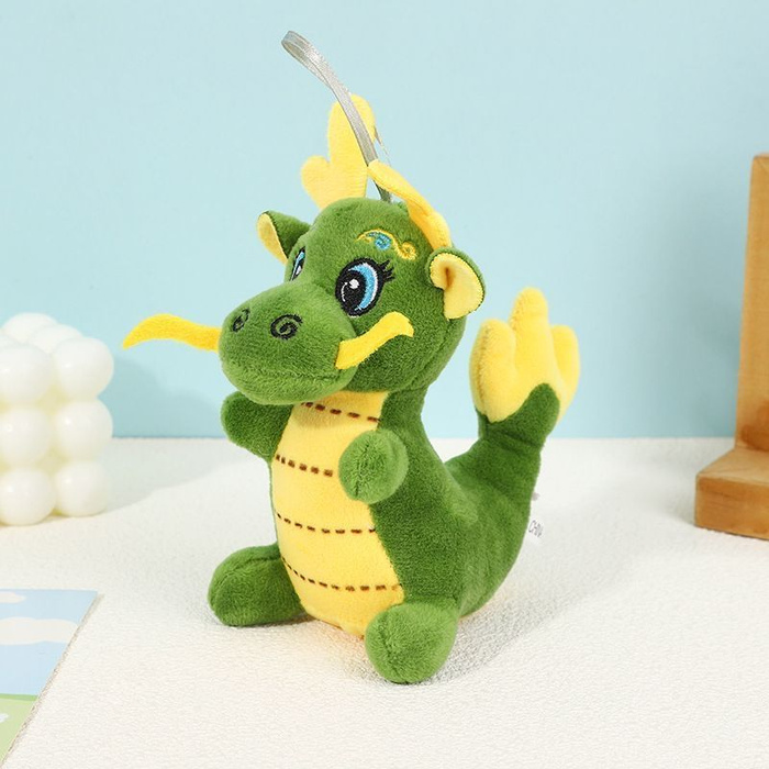 Мягкая игрушка, брелок дракон, 12 см, зеленый (плюшевая меховая игрушка ...