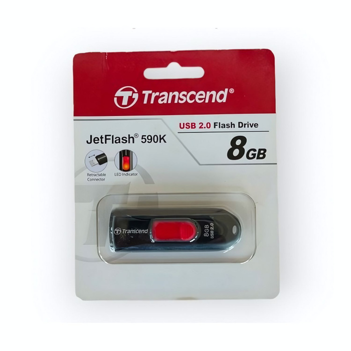 TS8GJF590K Transcend Флешка 8GB JetFlash 590, USB 2.0 (черный) купить ...