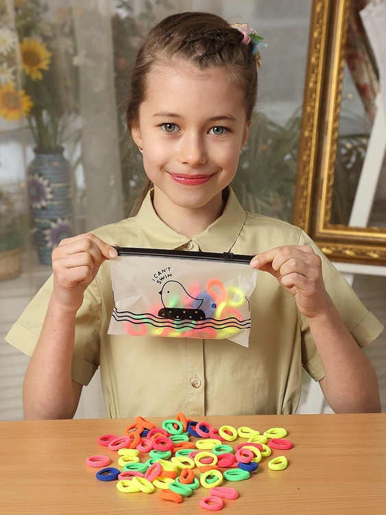 Резинки для волос детские, маленькие, красивые, набор резинок 100 шт. в ...