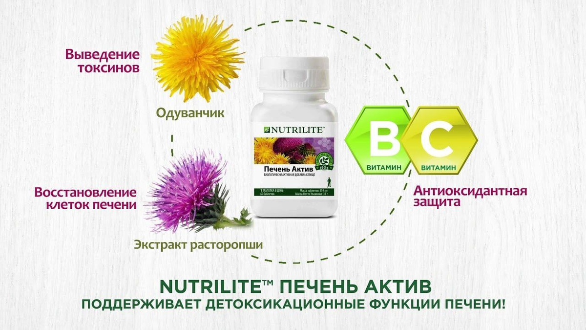AMWAY NUTRILITE Печень актив, 60 таб. (таблетки массой 554мг) - купить ...