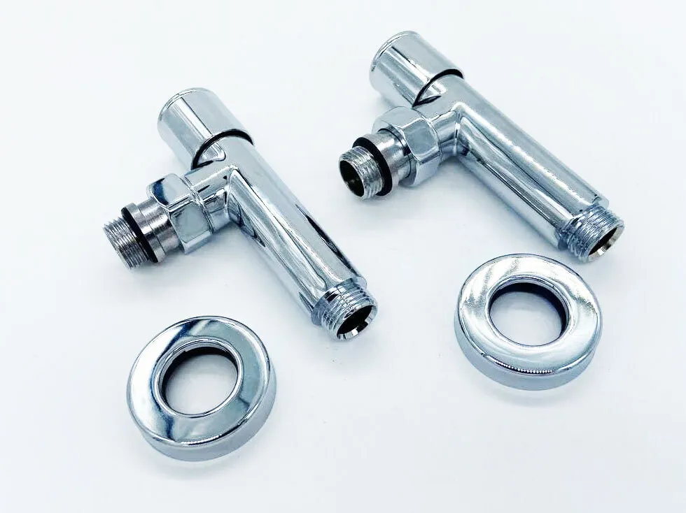 Угловой кран для полотенцесушителя хромированный VIEIR 1/2" х 1/2" (наруж х наруж), круглая ручка, вариант, фото 4