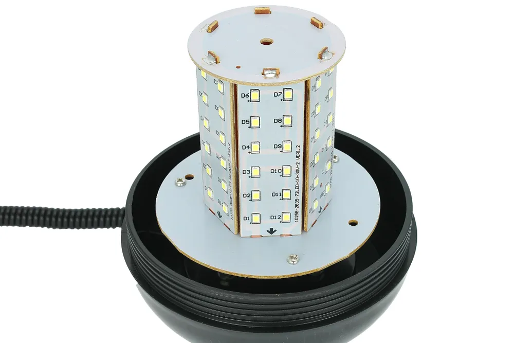 Маяк проблесковый светодиодный 10-30V (145/220х127.5мм. 72LED на кронштейне), 220x127.5 мм, фото 4