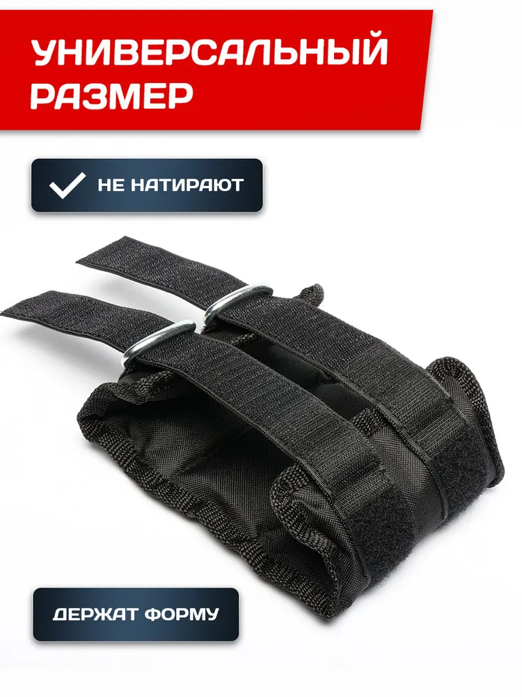 Утяжелители для ног и рук 2 шт по 3 кг, с металлической дробью, черные ONHILLSPORT, 2 шт, 3 кг, фото 3
