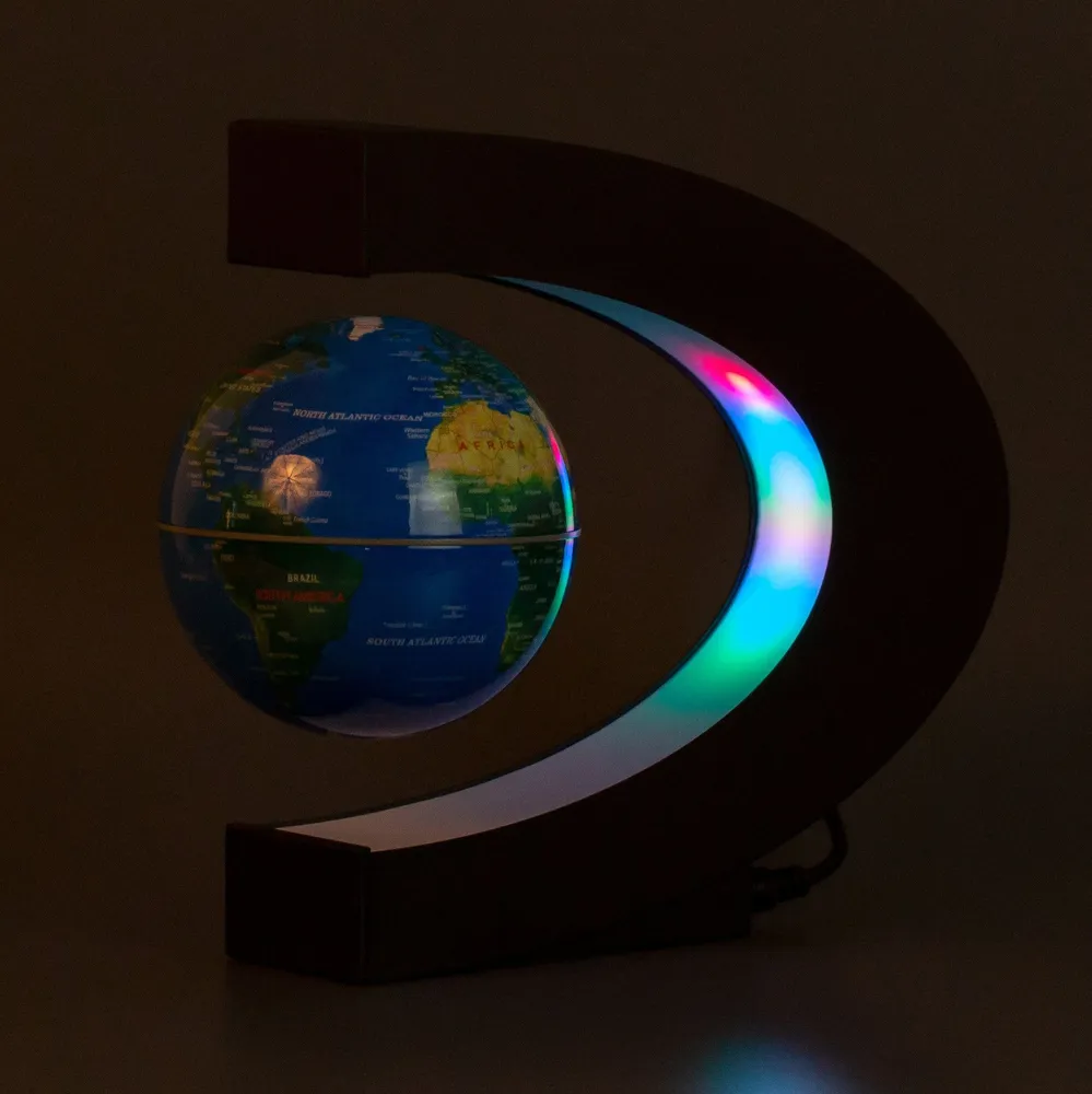 Летающий глобус MotionLamps с RGB-подсветкой (синий) (D - 9см), синий, фото 2