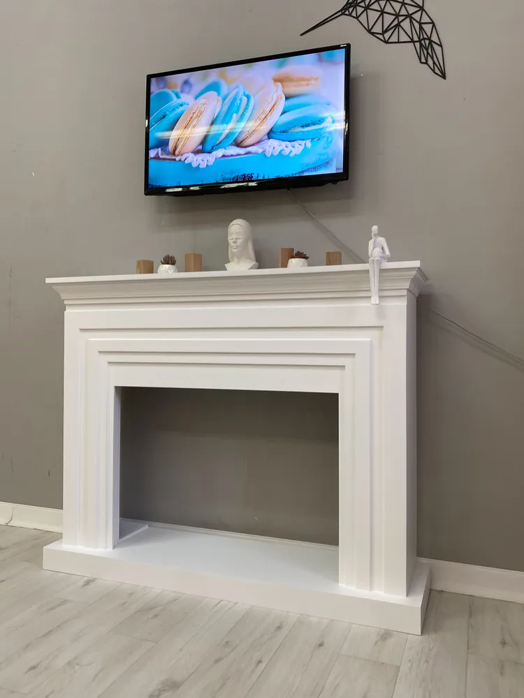 Kamin_decor_msk Портал каминный Сидней 81х172х33, белый, 95x120x30, фото 6