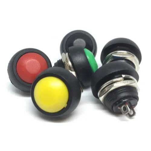 10 шт. 2-контактный мини-переключатель 12 мм 1 А водонепроницаемый PBS-33B 12 В мгновенная кнопка сб