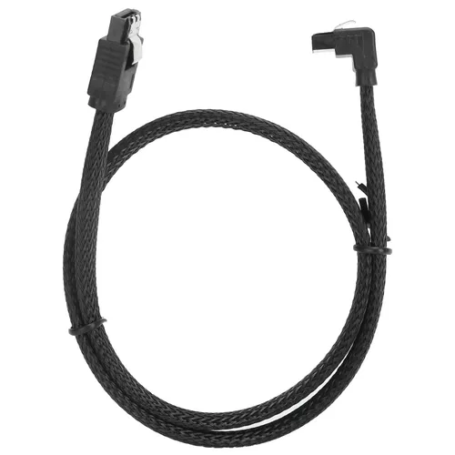 Кабель SATA 3.0 для SSD, 8-жильный, 7-pin угловой с фиксатором, черный