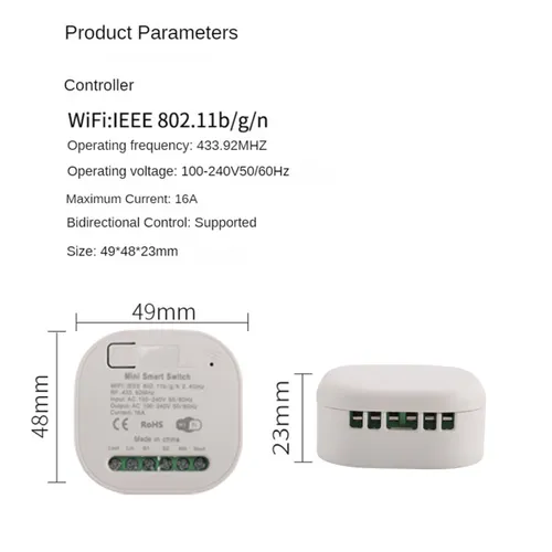 Приемник Tuya WIFI RF433, 16А, интеллектуальный беспроводной переключатель Wi-Fi, 433 МГц, таймер с
