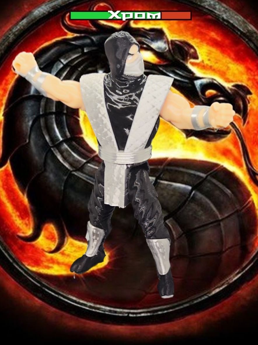 Подвижная фигурка "Хром" Mortal Kombat, пластик, Легендарный металлический ниндзя