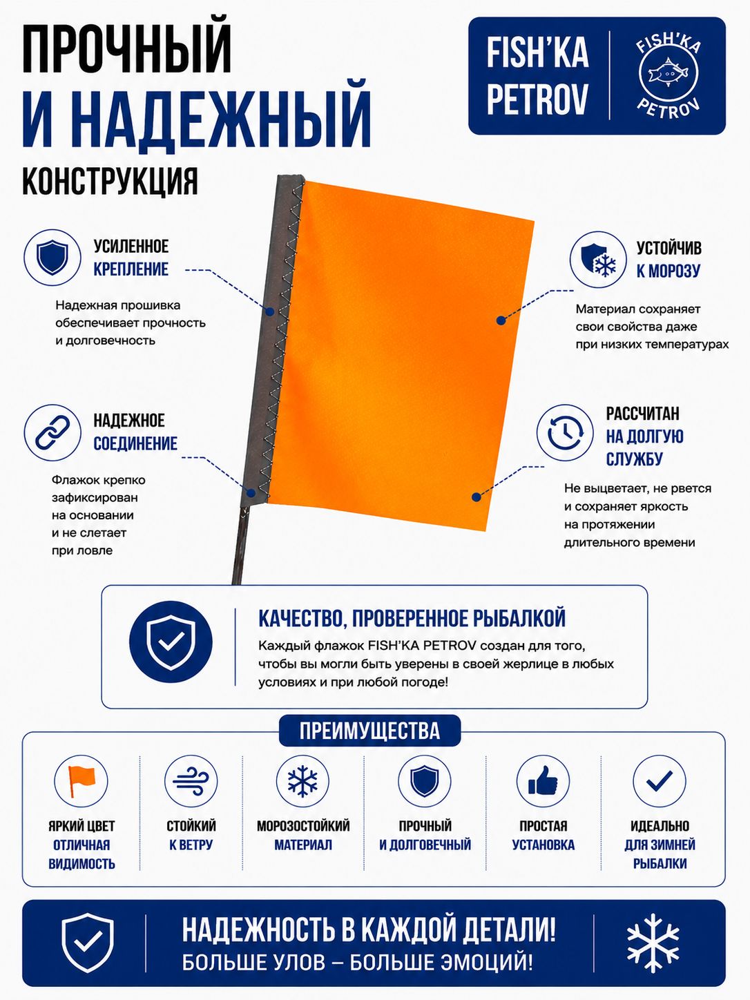 Флажок для Жерлицы Fishka от Петрова 1 шт