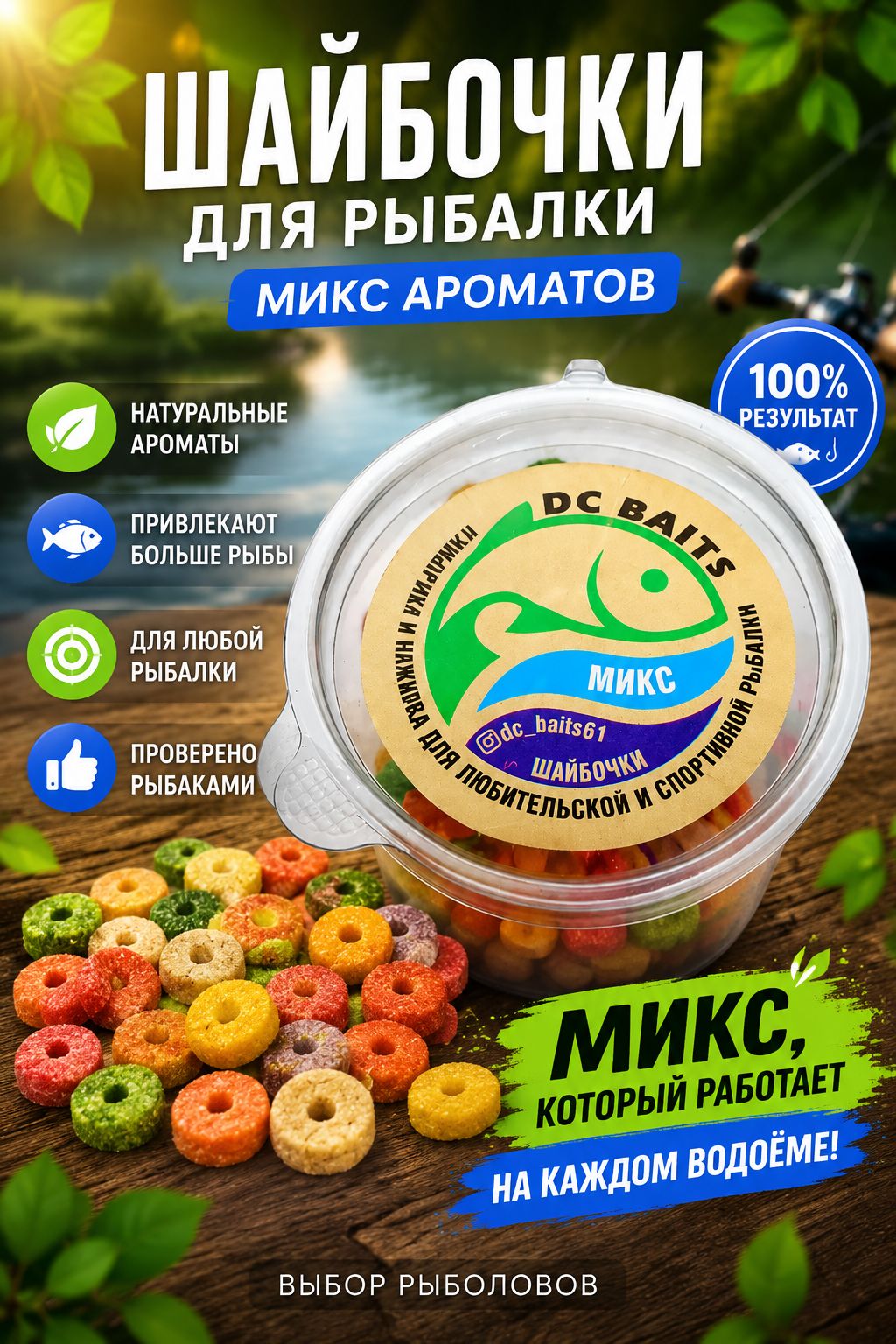 НасадкадлярыбалкиDCBAITSШайбочки,миксароматов,ароматизированнаяприманкадлякарася,карпа,леща