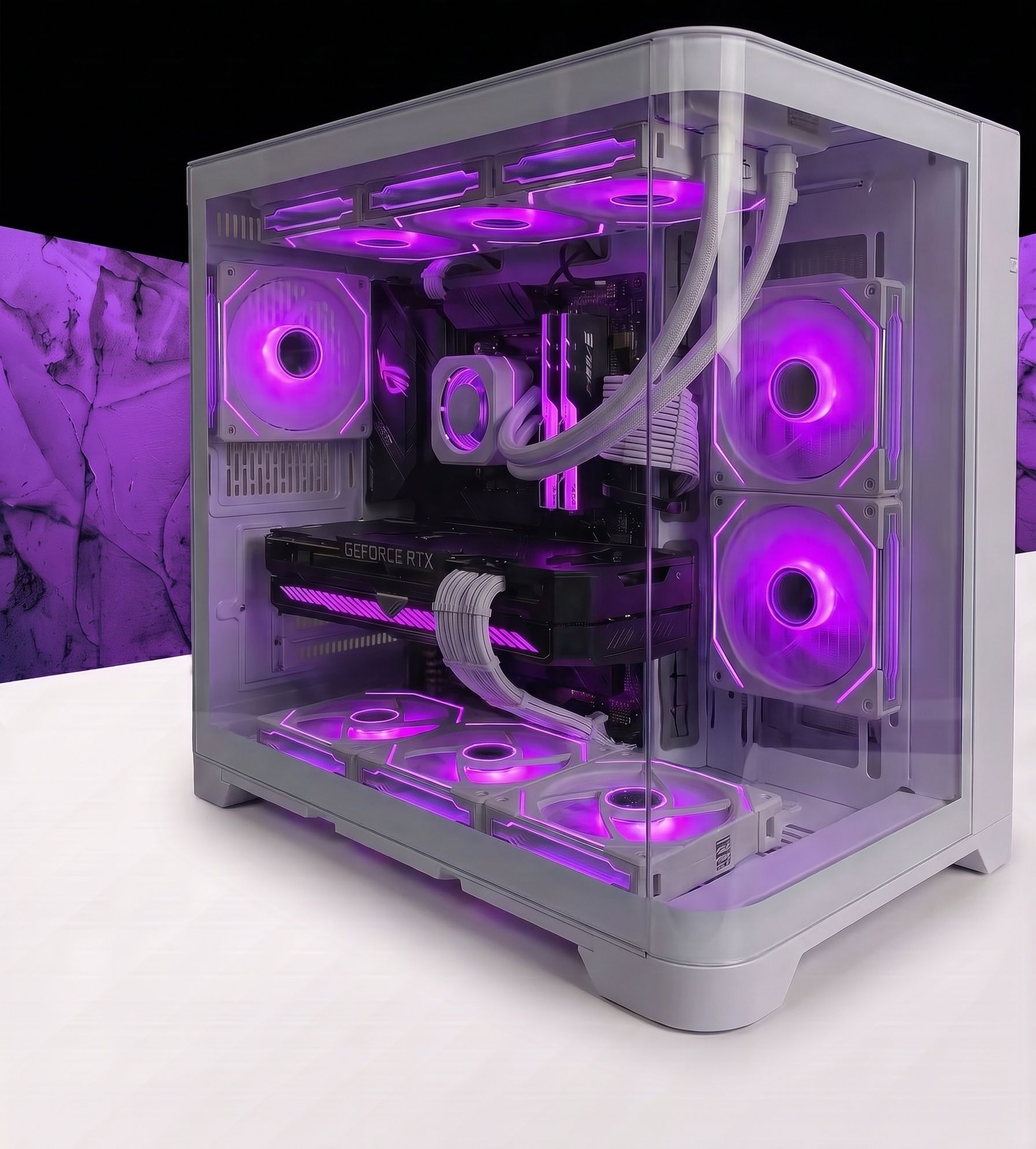 FIRESTRIKE Системный блок (Intel Core i7-5930K, RAM 32 ГБ, SSD 1000 ГБ, NVIDIA GeForce RTX 2060 SUPER (8 Гб), Windows 10 Pro), белый, пурпурный