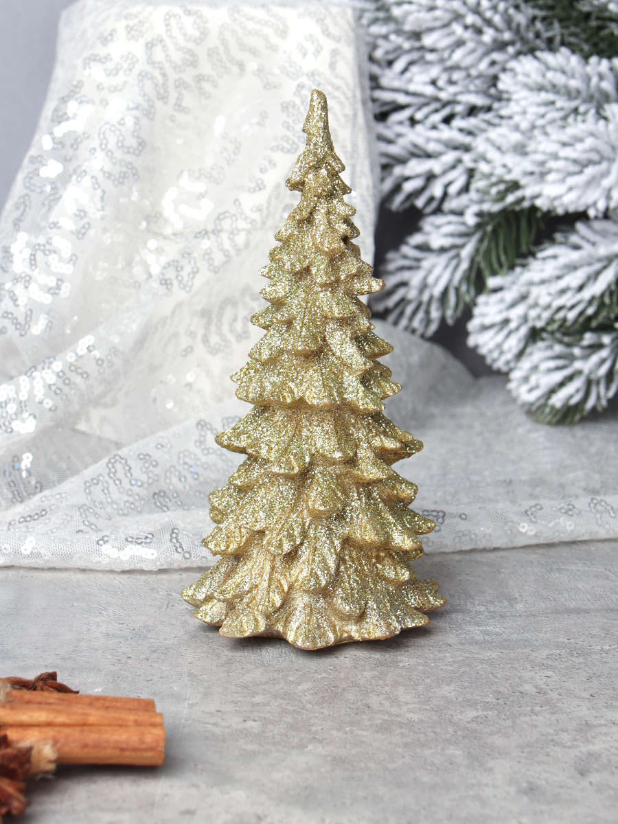 Новогодняя декоративная фигурка Ёлка, полимерный материал, 16,5 см — фото 2