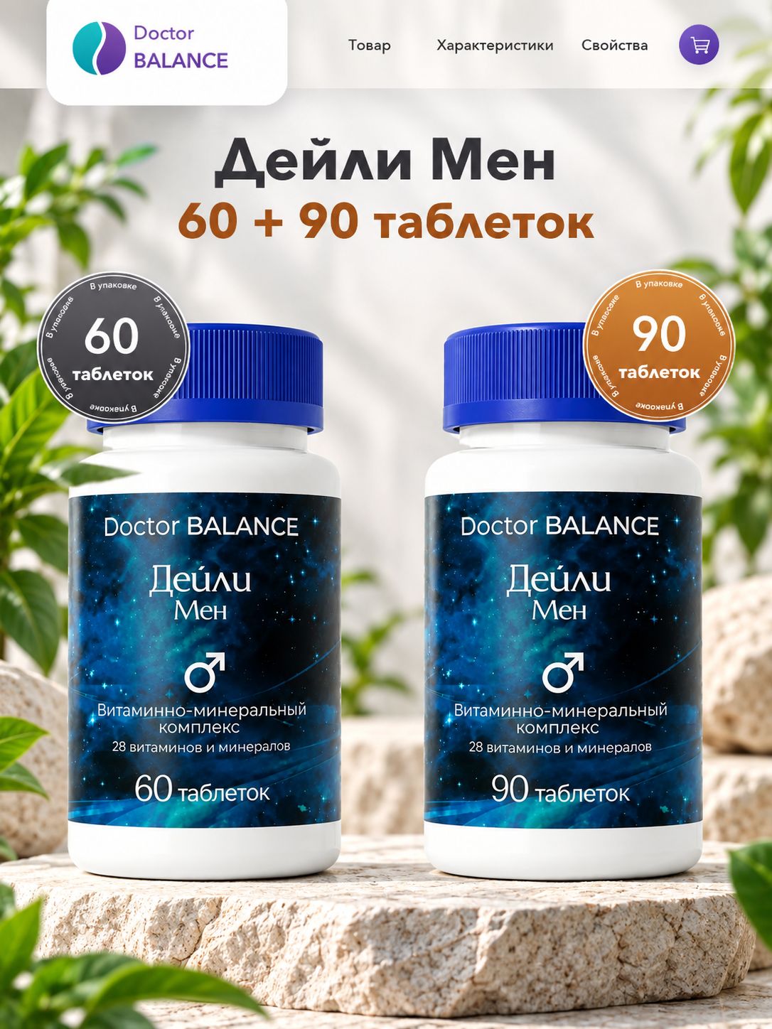 Набор Doctor Balance: Витамины для мужчин Дейли Мен 60 + 90