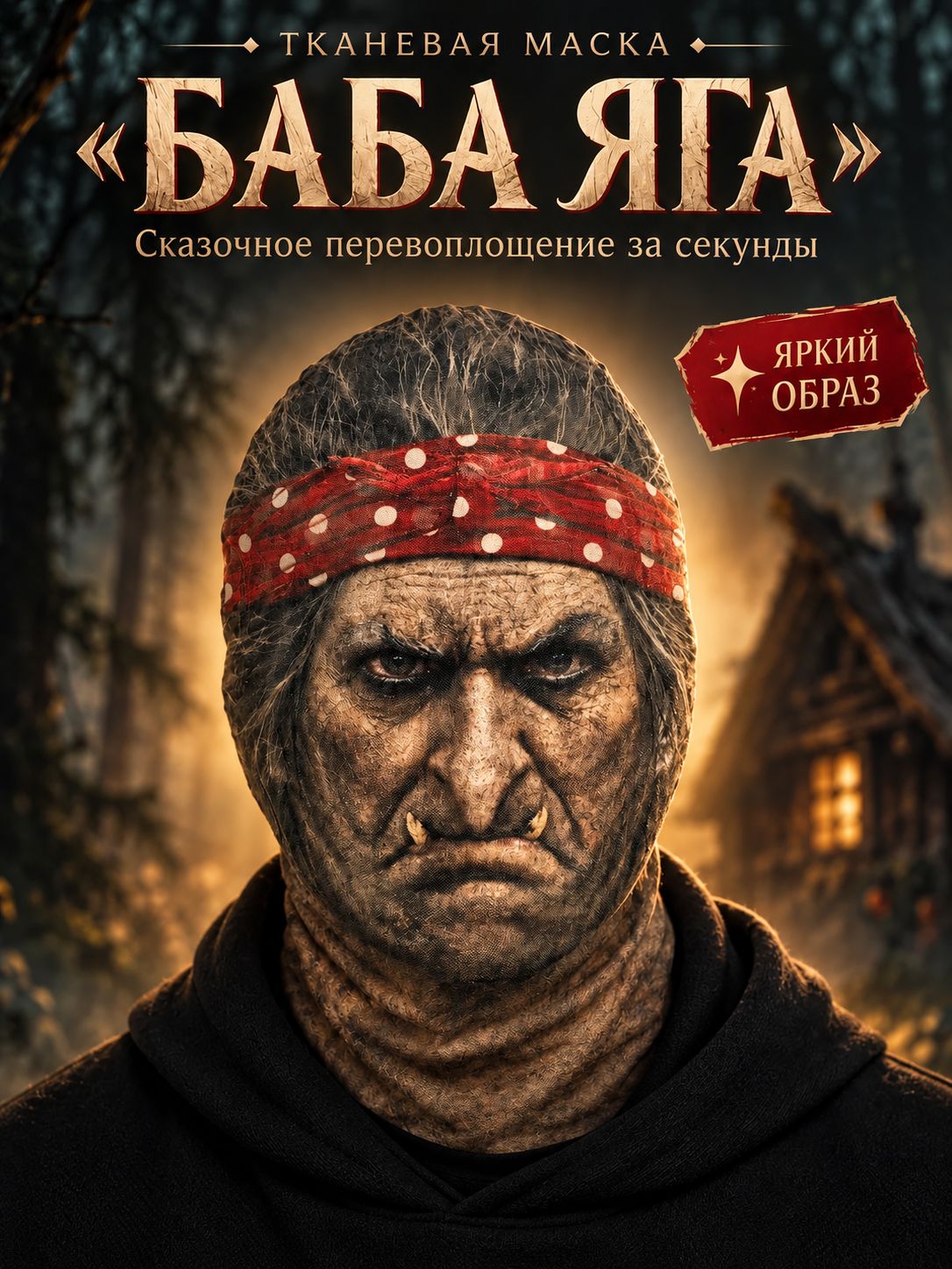 Карнавальная маска, "Баба Яга", маска карнавальная