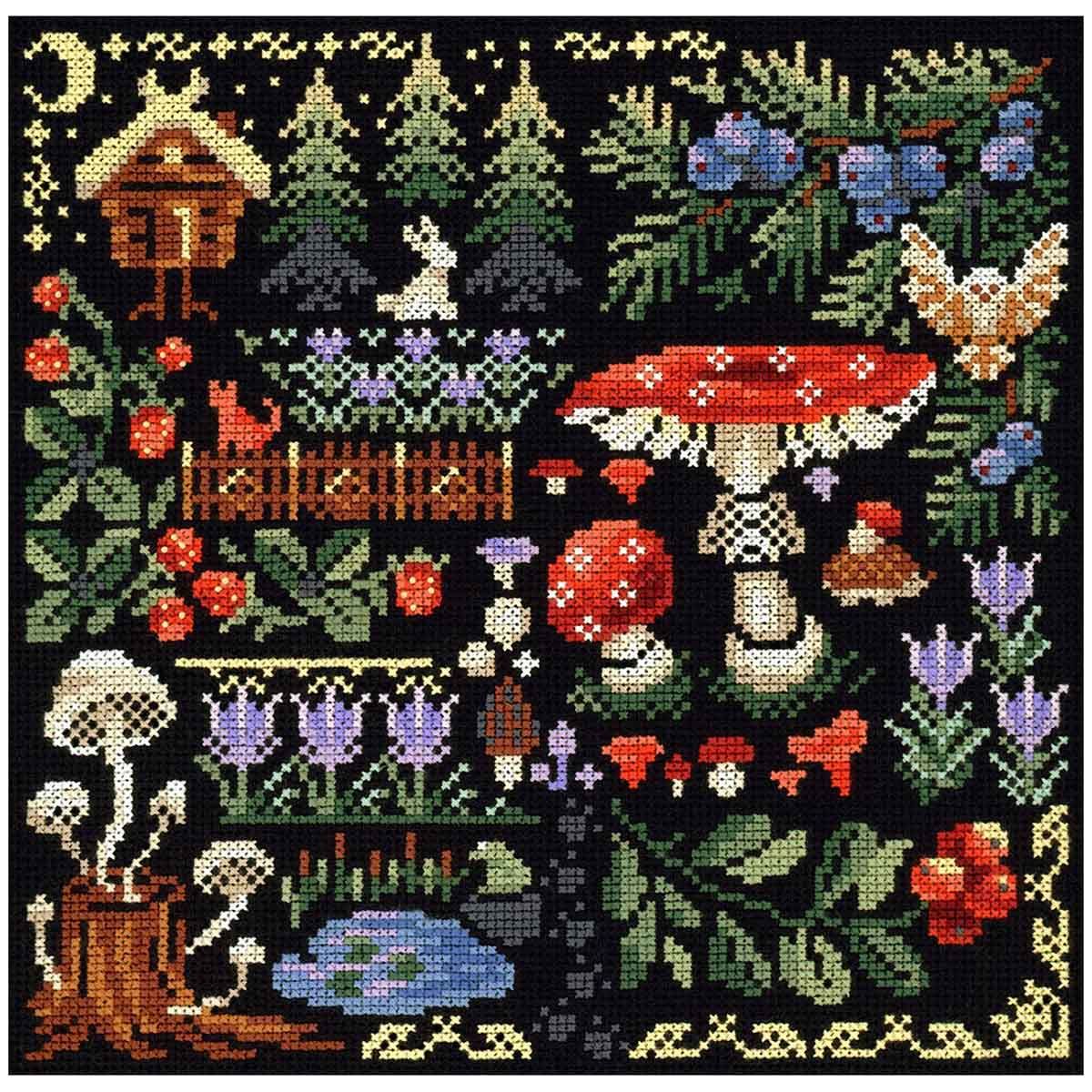 НабордлявышиванияСемплер.Таинственныйлес,19х19см,вышивкакрестомнаборы,М.П.Студия,НВ-889