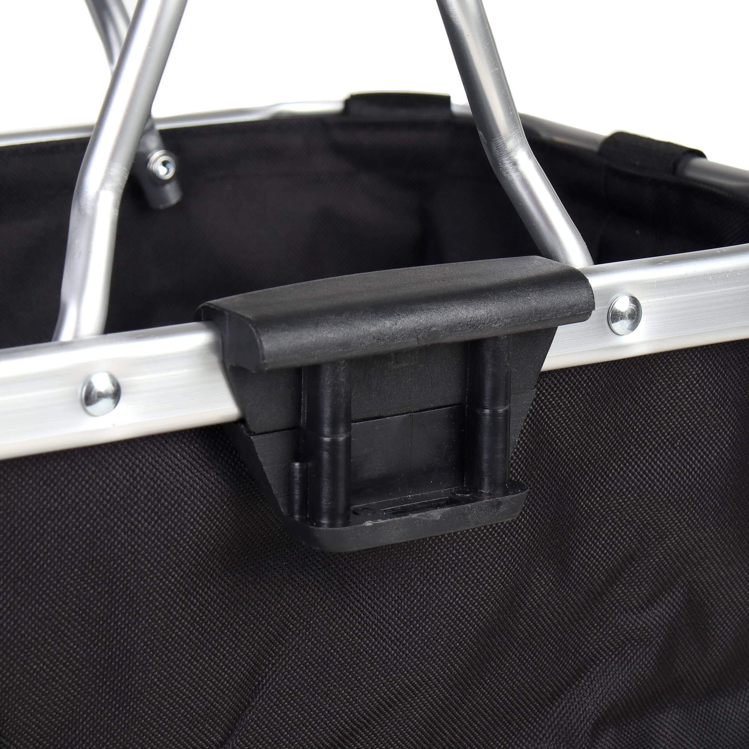 Корзина складная для велосипеда с алюминиевым держателем на руль 34х22х25 см, черная Корзина складная для велосипеда с алюминиевым держателем на руль 34х22х25 см, черная