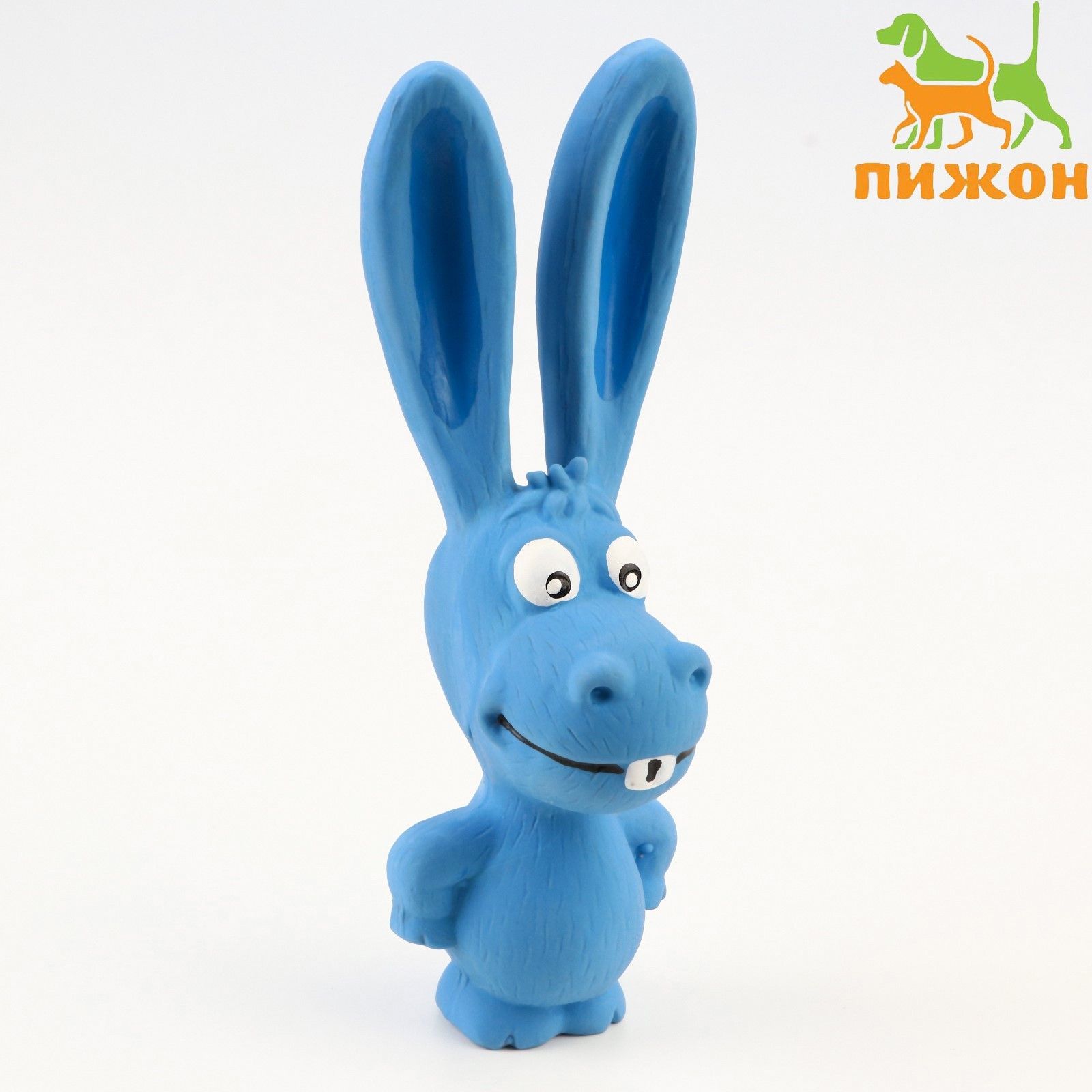 Игрушка пищащая для собак из латекса Ослик , 17 см, голубая
