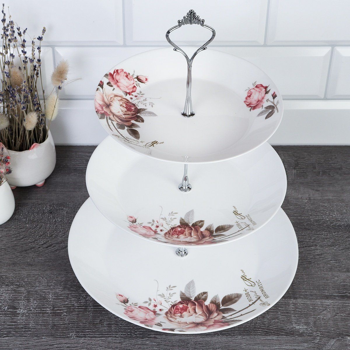 Фруктовница из стеклокерамики FLMLQP75/85/105 Чайная роза, 3-ярусная, 19, 21,5 и 26,5 см Фруктовница из стеклокерамики FLMLQP75/85/105 Чайная роза, 3-ярусная, 19, 21,5 и 26,5 см