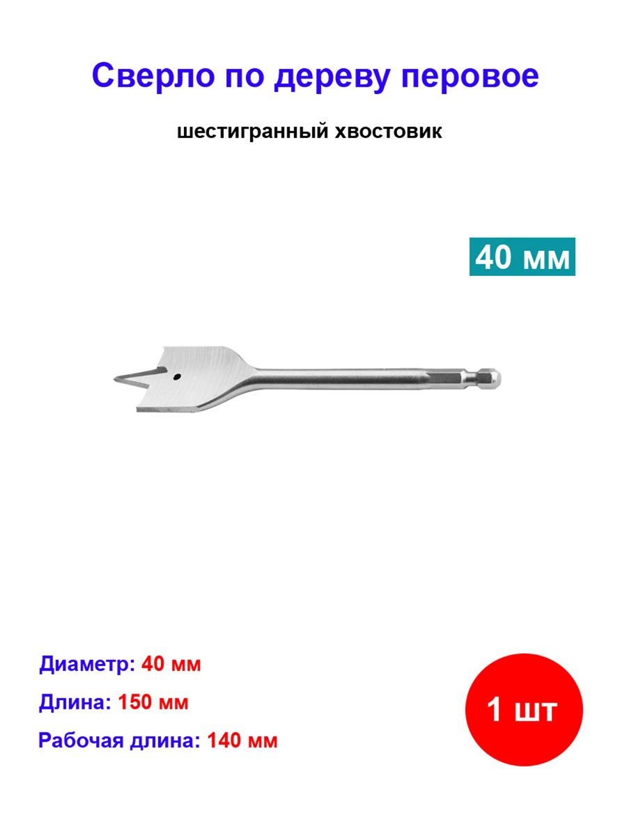 Сверло d=40 0*152 мм по дер. пер. (БМ)