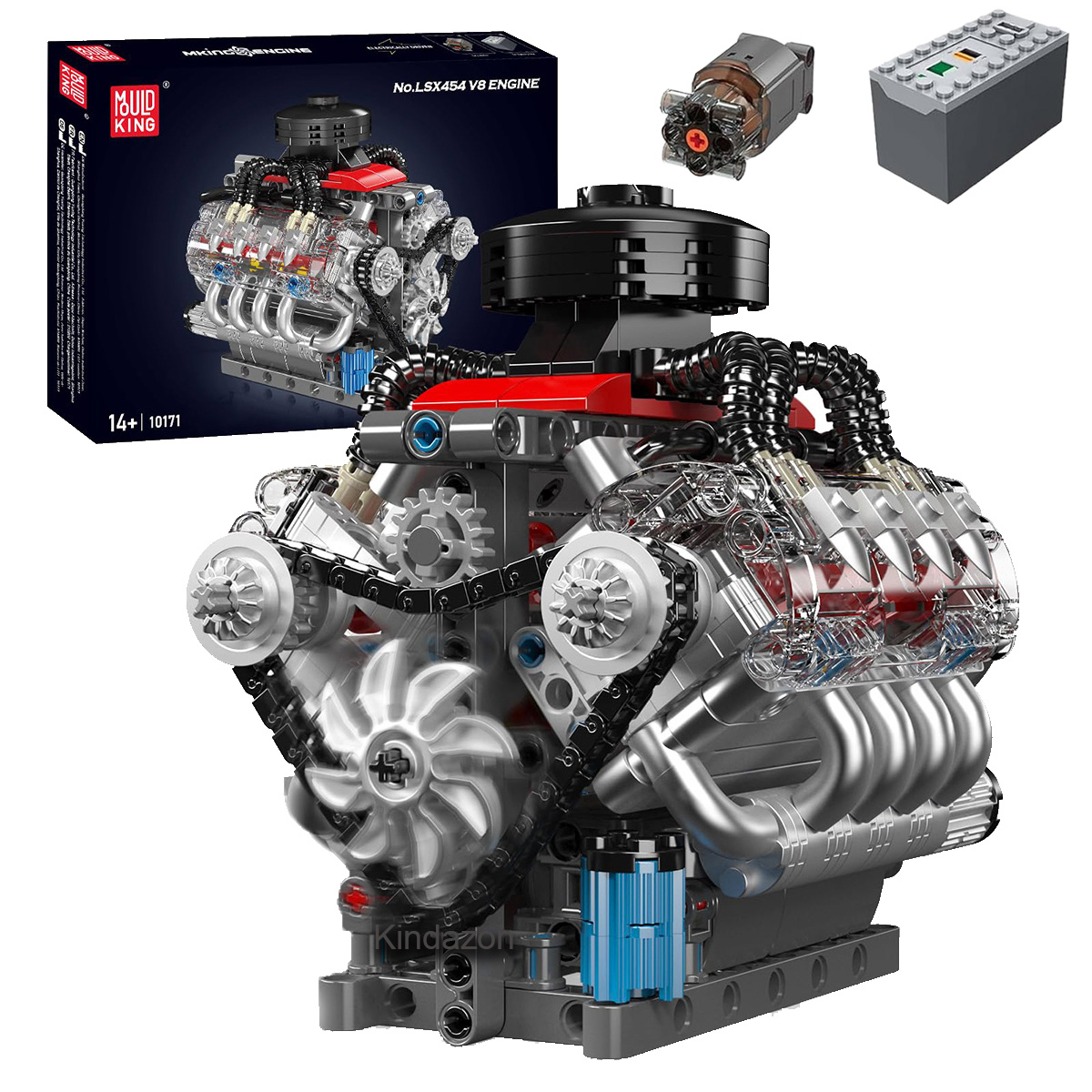 Конструктор Двигатель V8(487 деталей), игрушка автомобильный