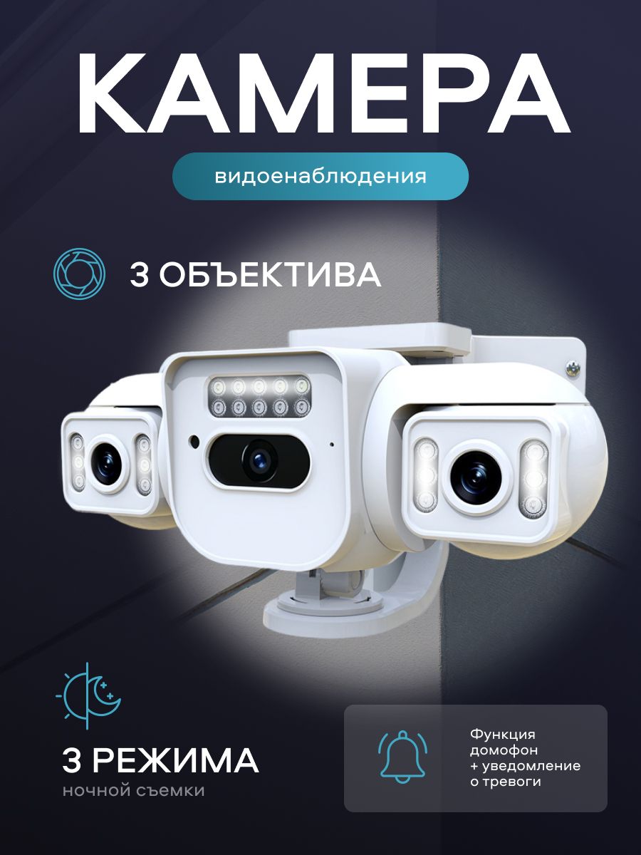 КамеравидеонаблюденияWIFIс3объективамидлядома