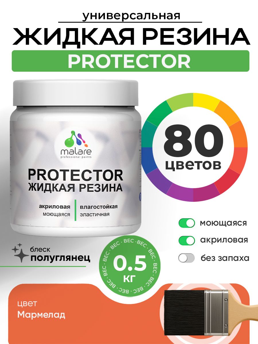 Жидкая резина Malare PROTECTOR резиновая краска для внутренних и наружных работ/