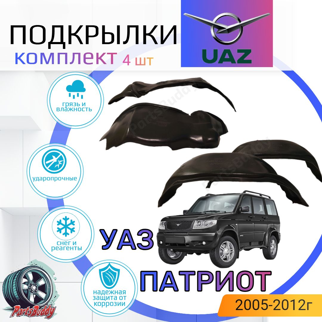 Подкрылки УАЗ Патриот передние (2 шт) (ДАКАР)