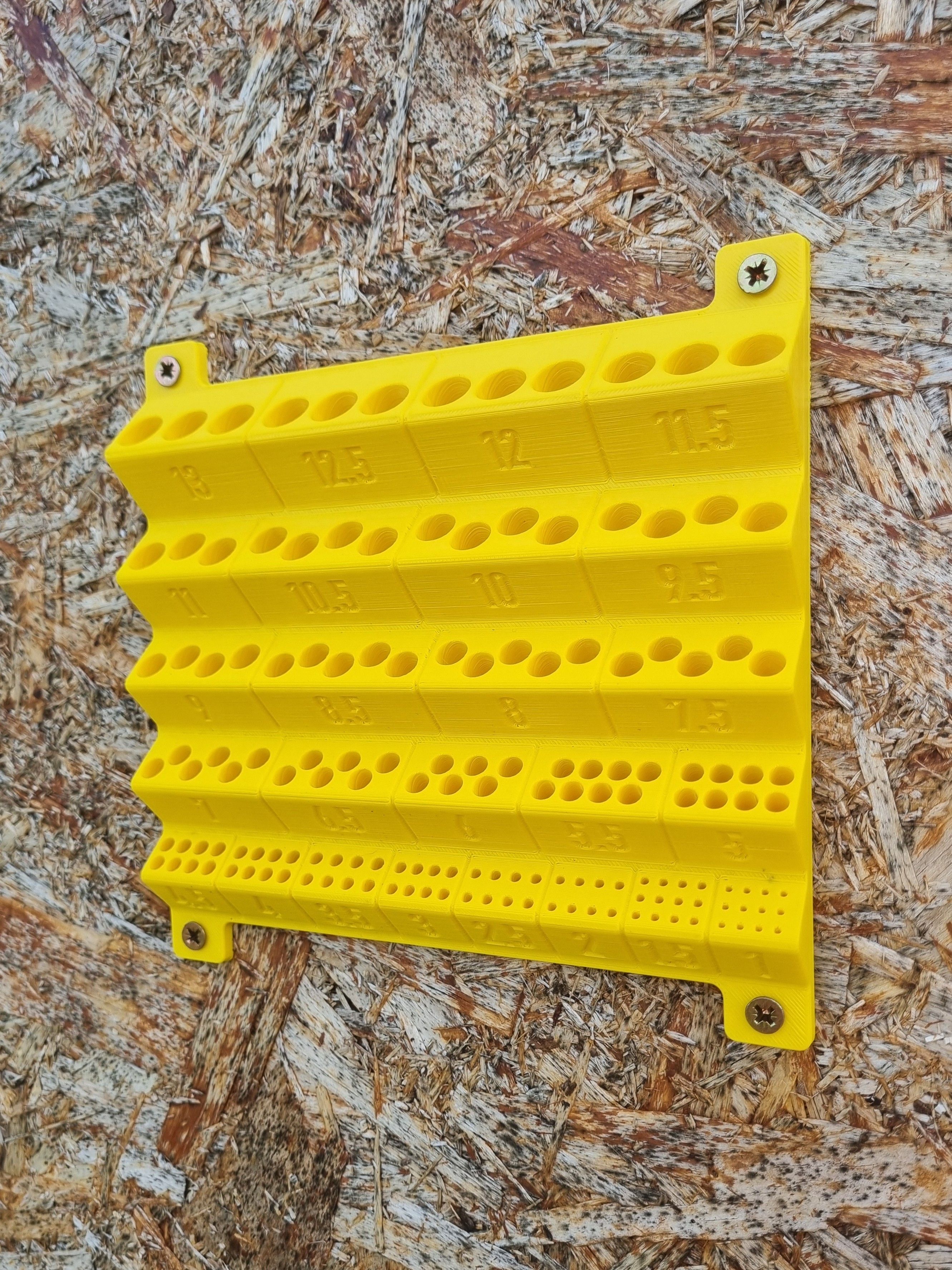 Органайзердлясверл1-13мм,держательдлясверлнастенный,подставка,желтый